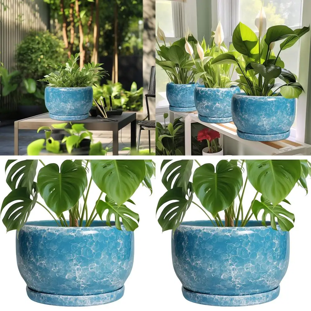 

10-дюймовый декоративный горшок для комнатных растений с дренажем и поддоном, идеально подходит для крупных растений, декора для сада на открытом воздухе, идеальный подарок для любителей растений.