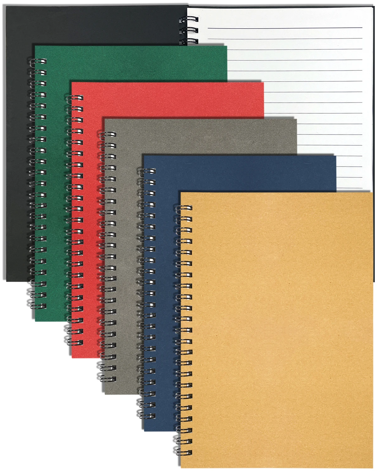 Spiral Notebook A5, 21x14cm 120 Lined Pages Plain 6 Colored Kraft Cover Lined Notebook for School Project Home Writing