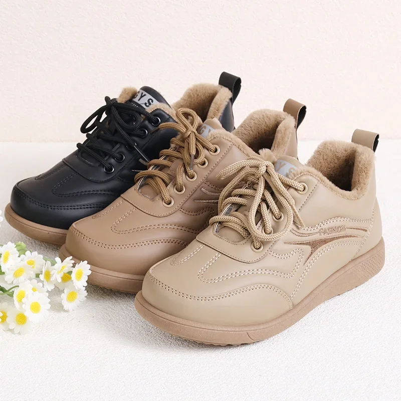 

Зимняя женская хлопковая обувь, флисовая теплая и удобная повседневная хлопковая обувь, износостойкая противоскользящая женская обувь 2025 г.