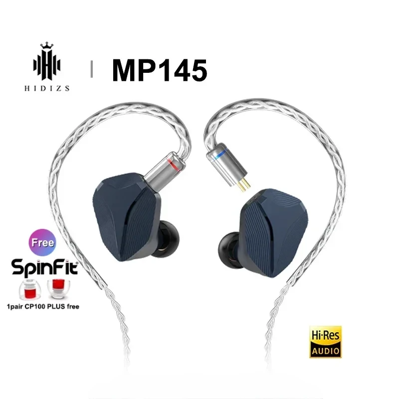 Hidizs MP145 Сверхбольшие плоские магнитные Hi-Fi-вкладыши-мониторы Hi-Res Audio Music Наушники