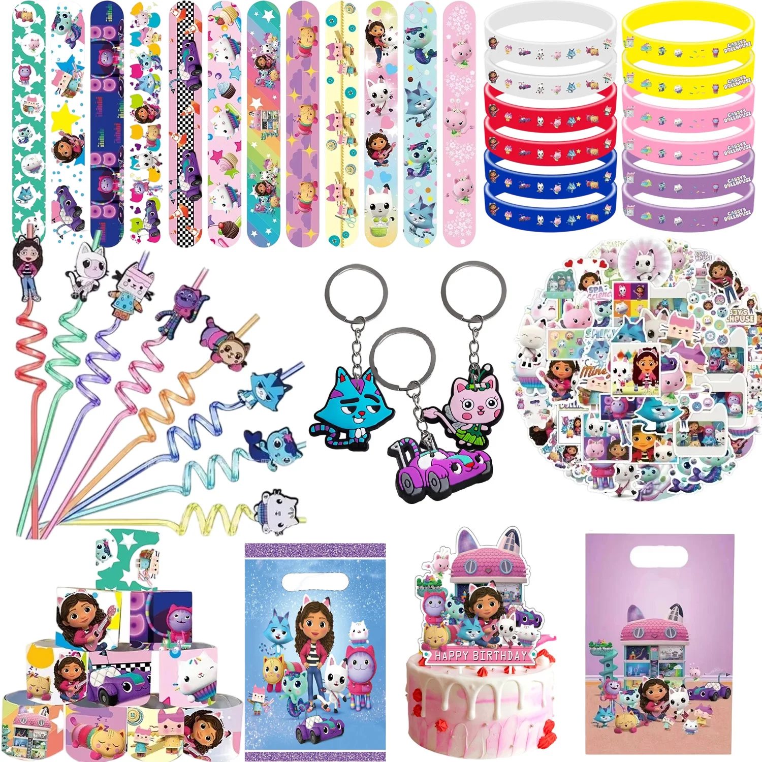 Gaby – décorations de fête pour maisons de poupées, sac cadeau, Bracelet, décoration de gâteau, ballon pour enfants, fournitures de réception-cadeau pour bébé et anniversaire