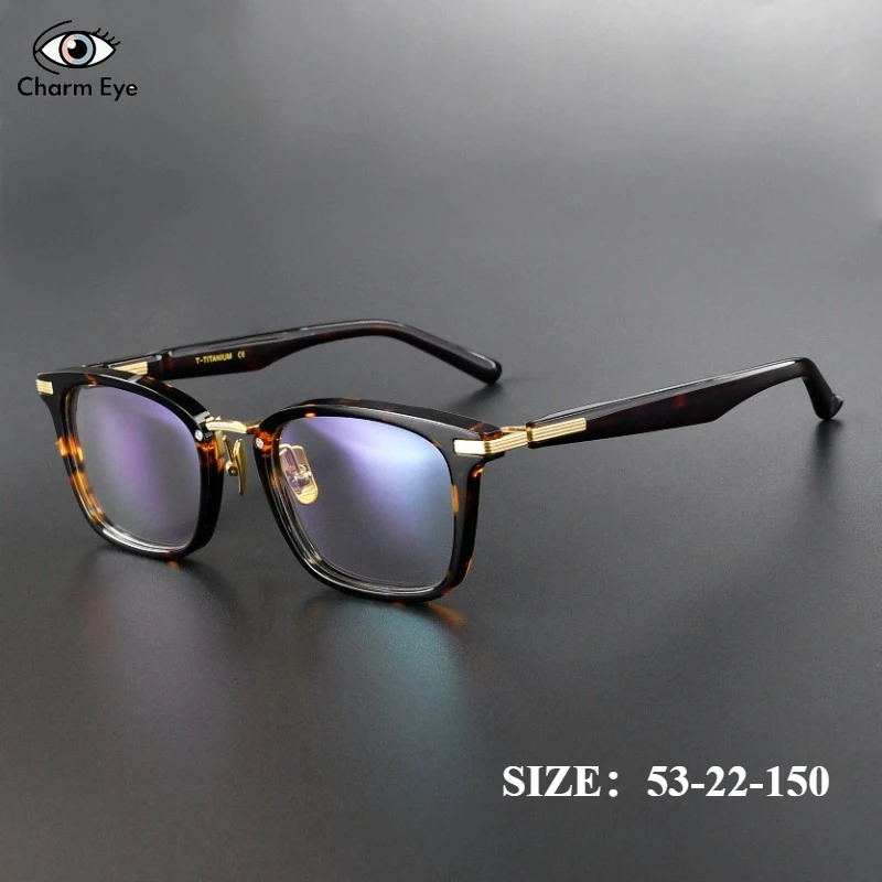 

Новинка 2026, мужские черепаховые очки, высококачественная ретро толстая ацетатная оправа для очков, квадратная оправа для чтения, близорукость, очки по рецепту