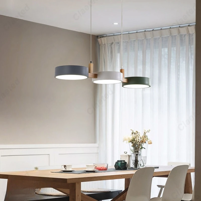 النمط الأوروبي بسيط الحديثة LED ثريا من الحديد المطاوع ثلاثة رؤوس غرفة المعيشة غرفة الطعام بار مقهى الإضاءة #3