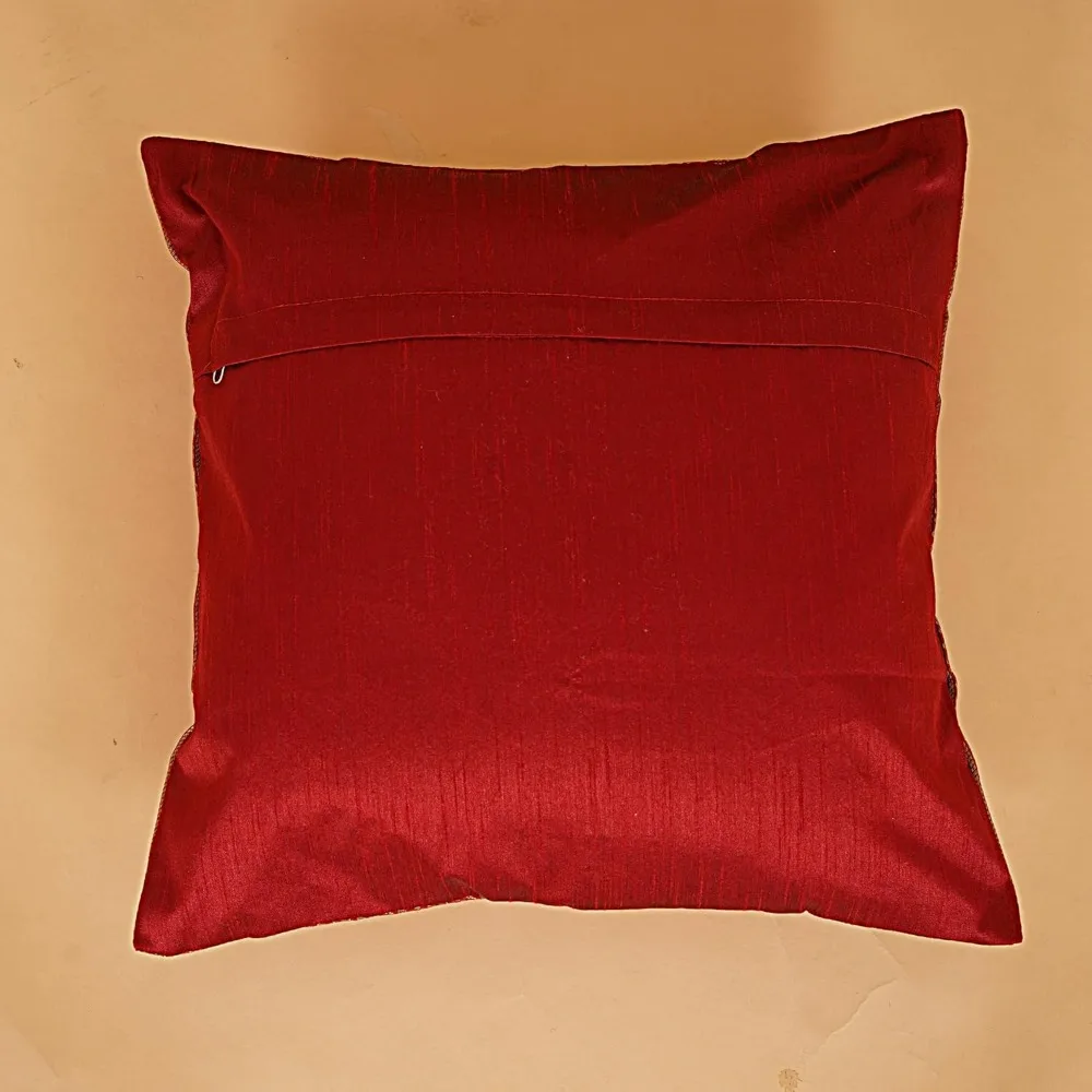 Elegante juego de 10 fundas de cojines de seda Banarsi hechas a mano de 16 x 16 pulgadas con estampado de elefante para decoración bohemia