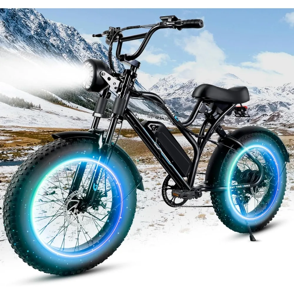 Bicicleta eléctrica Fat Tire para adultos, bicicleta eléctrica con diseño de motocicleta de alta velocidad de 1500W y 32 Mph, bicicleta eléctrica de largo alcance de 48v, 15,6AH, 25-50 millas