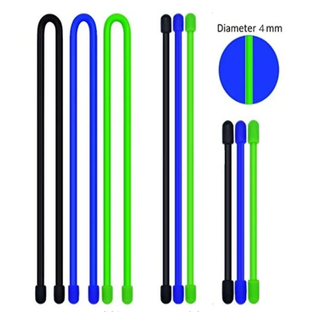 3/6/12in Bendable Rubber Cable Ties Reusable Silicone Wire Organizer Multifunction Charging Data Cord Earphone Line Cable Winder