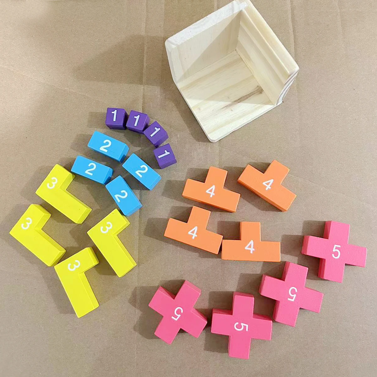 3D Cube Puzzle Luban Interlocking Creative Educational Wooden Toy Brain IQ Mind Early Learning Game Gift for Children Letter 54T