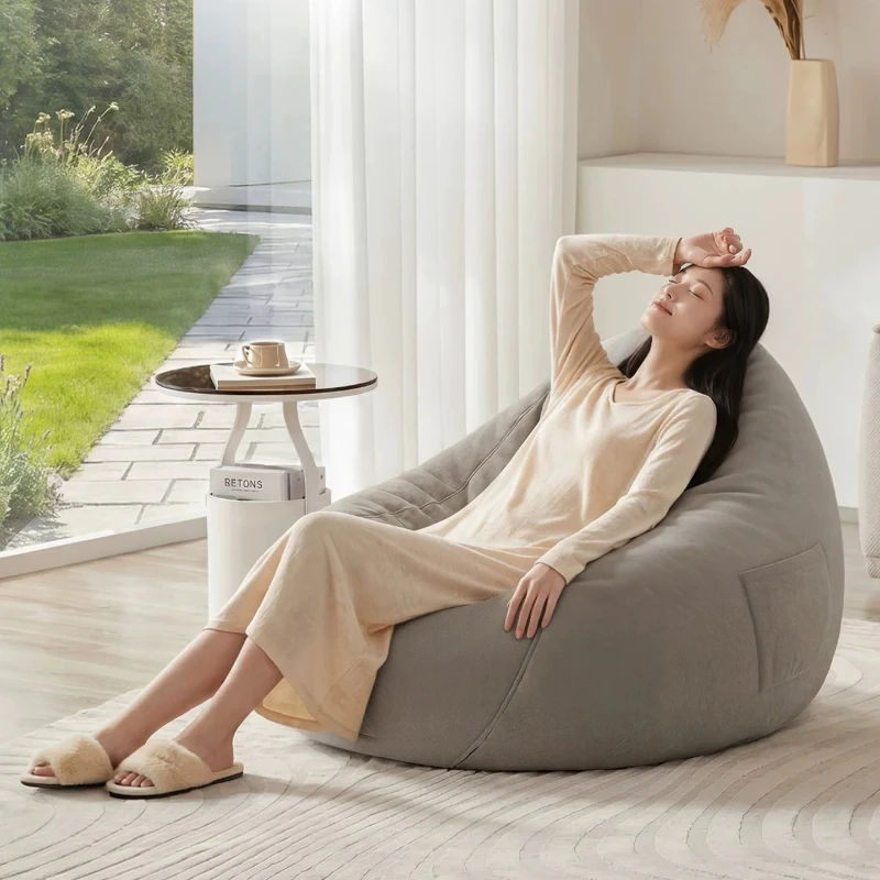 Boneless Small Bean Bag Sofas Soft 1-Person Luxury Cushioned Bean Bag Sofas Simple Indoor Relax Puffs Asiento Home Furniture