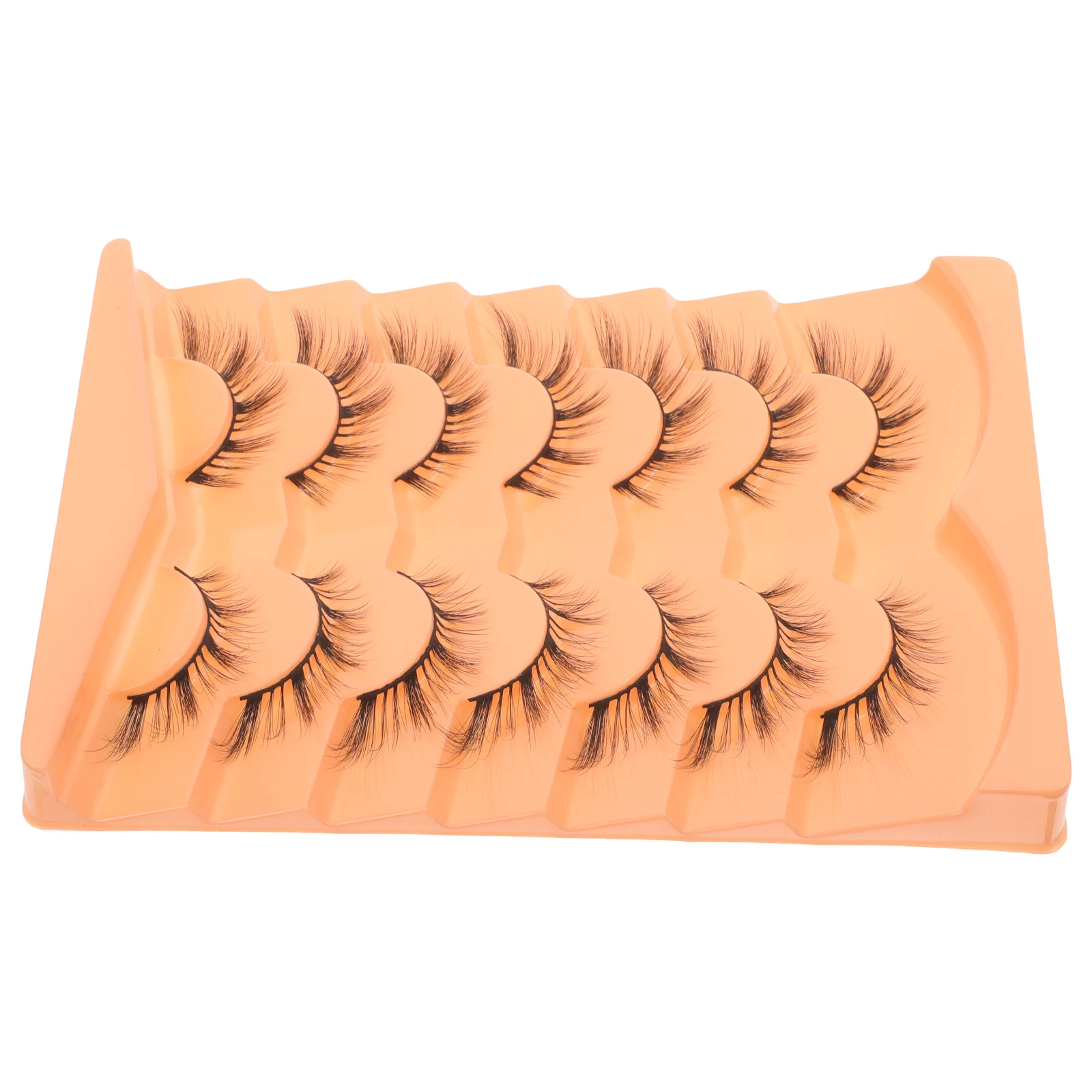 

7 Pairs False Eyelashes Fox Eye Lashes Wispy Artificial Chemical Fiber Natural Look Stage Daily Use Lightweight Secure Fit Easy