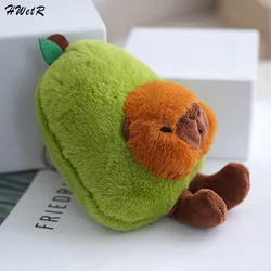 1pcs Cute Avocado Capybara Plush Keychain Pendant Toys Cartoon Kawaii Keyring For Women Girls Backpack Decoration Accessories