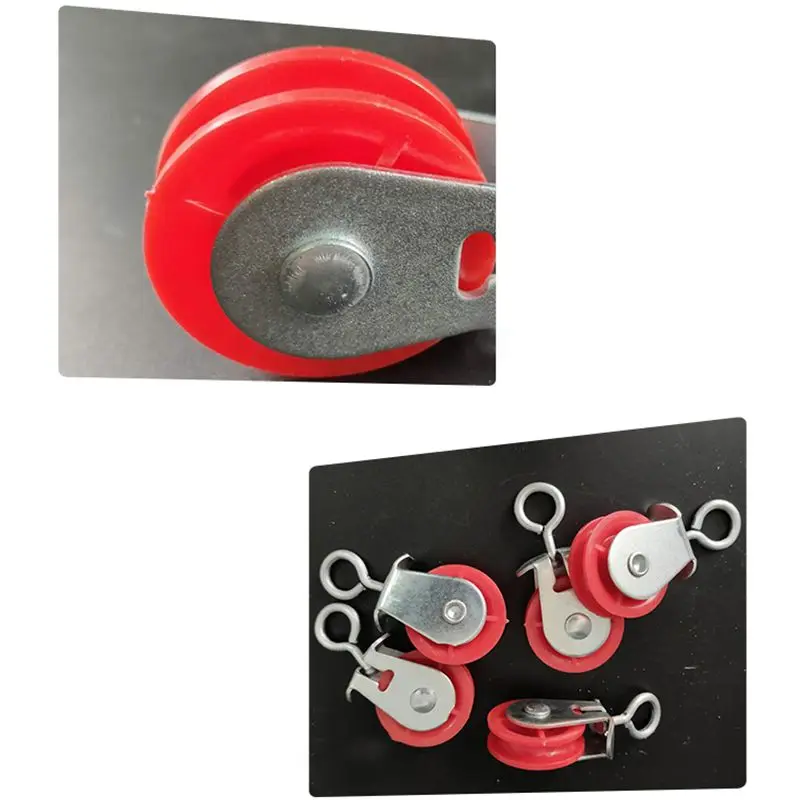 5PCS Plastic Single Lifting Rope Pulley Single Pulley Block Single Wheel Swivel Lifting Wheel Fixed Pulley Wire Rop eшкив 도르레