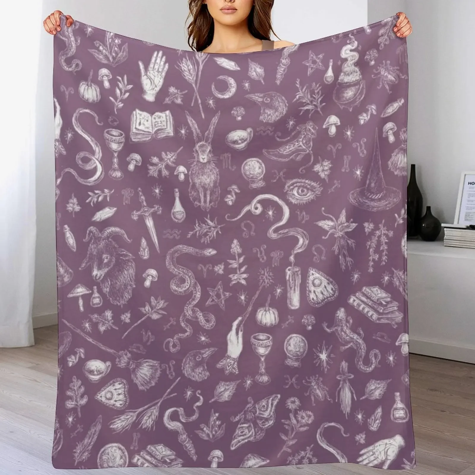 

Purple Salem Witch Throw Blanket Soft Warm Blanket Gift for Grandparents