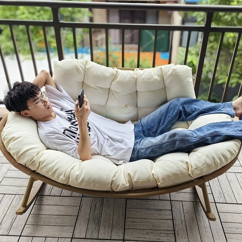 

Double rocking chair Adult recliner Lazy balcony Living room Leisure sofa Sleeping outdoor courtyard Home shake