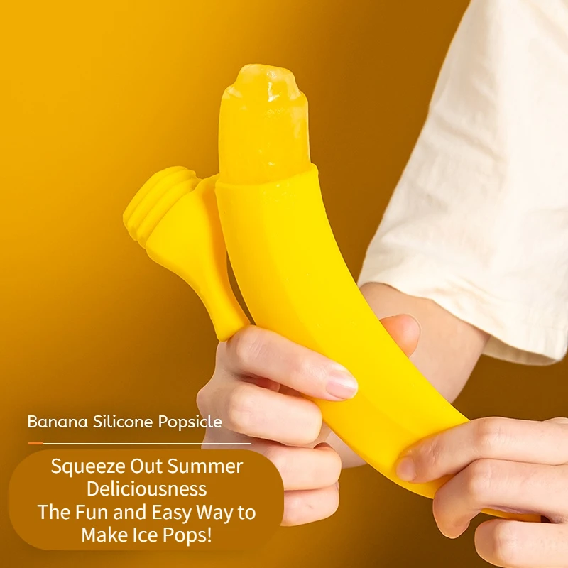 Joie Silicone Ice Pop Molds Monkey Forzen Push Pop Kids Ice Cream Ice Maker Handmade Popsicle Silicone Mold Food Grade DIY Ice