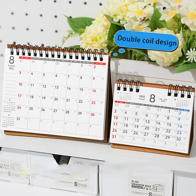 2026 nouveau calendrier de bureau à rabat à Double bobine Simple ornement de bureau planificateur de bureau bloc-notes calendrier 2025-2026 planificateur