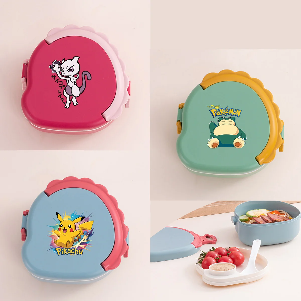 

Anime Pokemons Lunch Box Dinnerware Food Storage Meal Boxes Student School Office Bento Case Portable Lunch Box Family Gifts