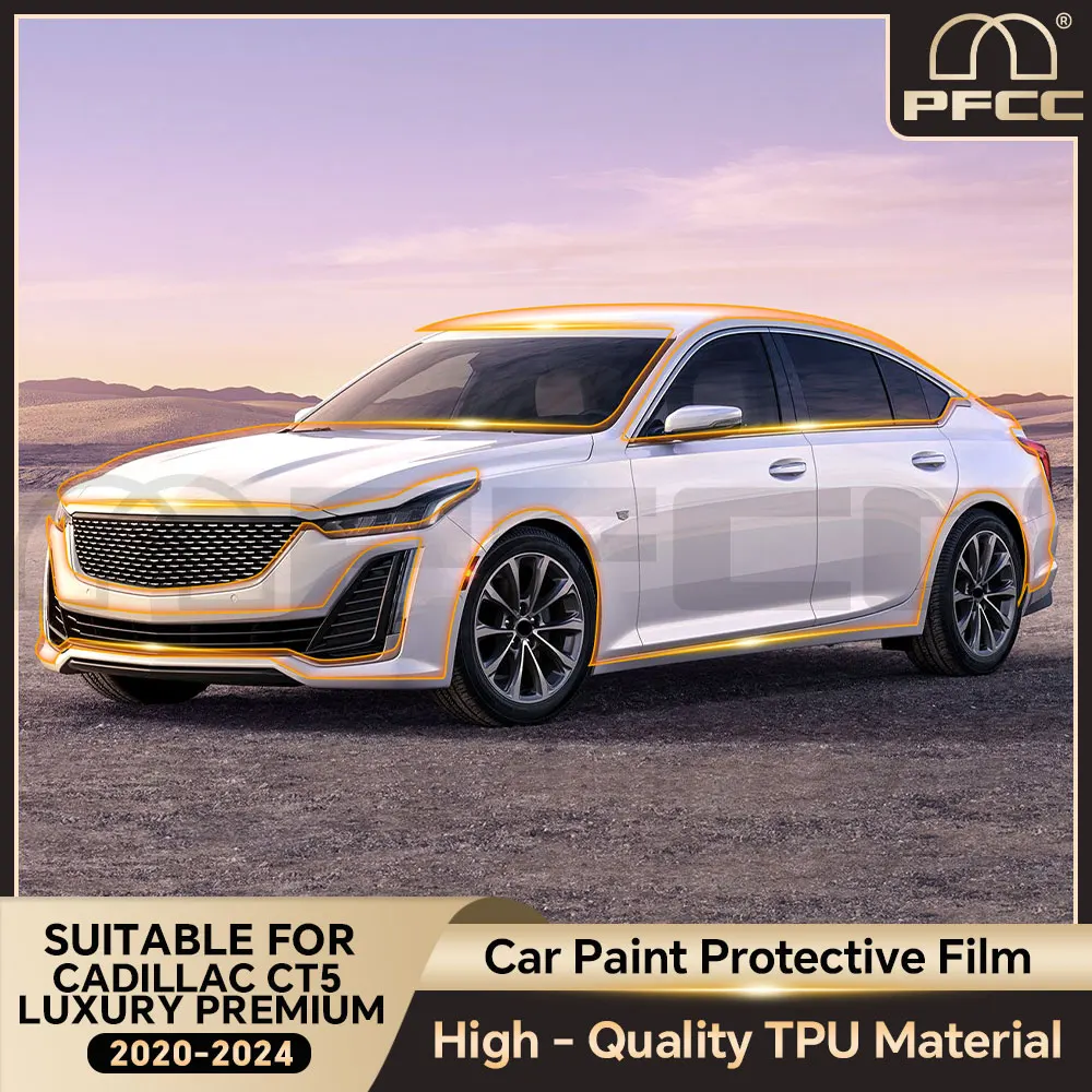 

TPU Paint Protection Film Body Sticker Anti-scratch Protective Transparent PPF For Cadillac CT5 Luxury Premium 2020-2024
