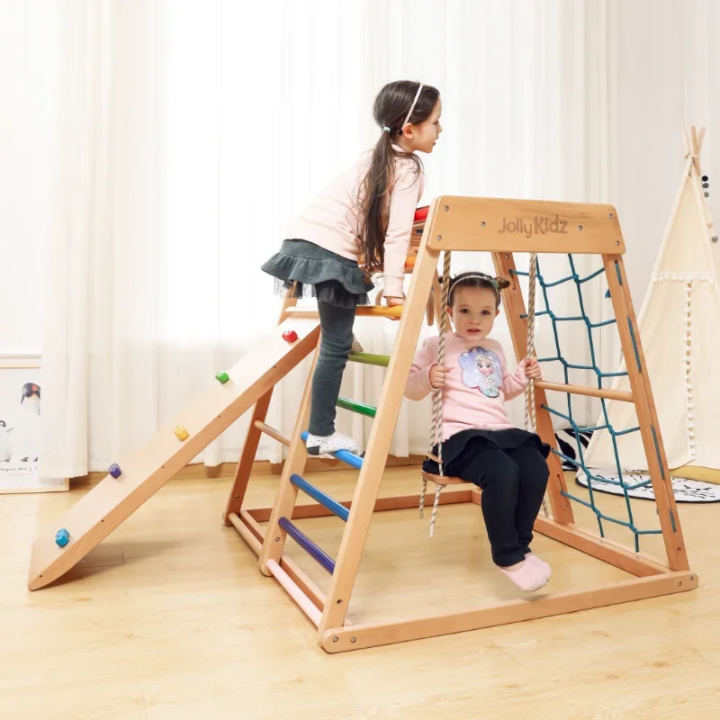 Children Home Playground Wooden Montessori Toys Waldorf Kids Climber Toddler Climbing Frames