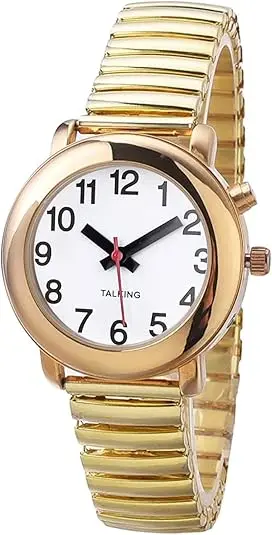 A Talking English-Language Watch Provides Time, Date, and Alarm Information for the Elderly, Visually Impaired, or Blind Individ