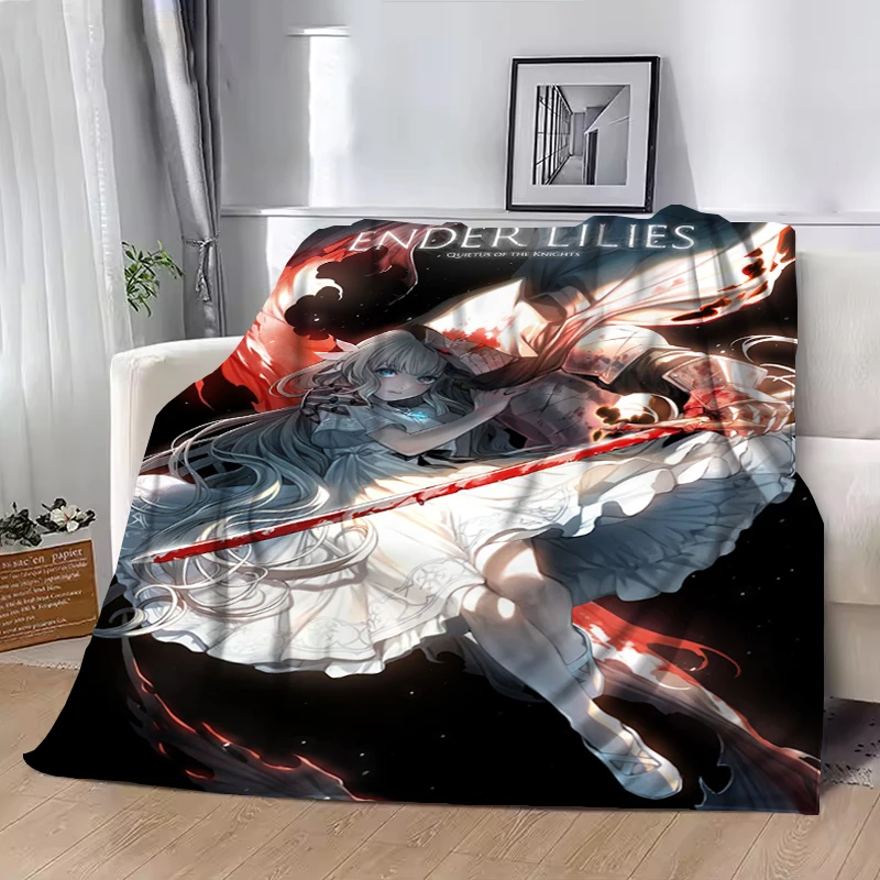 

ENDER LILIES Quietus of the Knights Blanket Anime Action Flannel Novelty Warm Throw Blanket for Bed Sofa All Season Travel