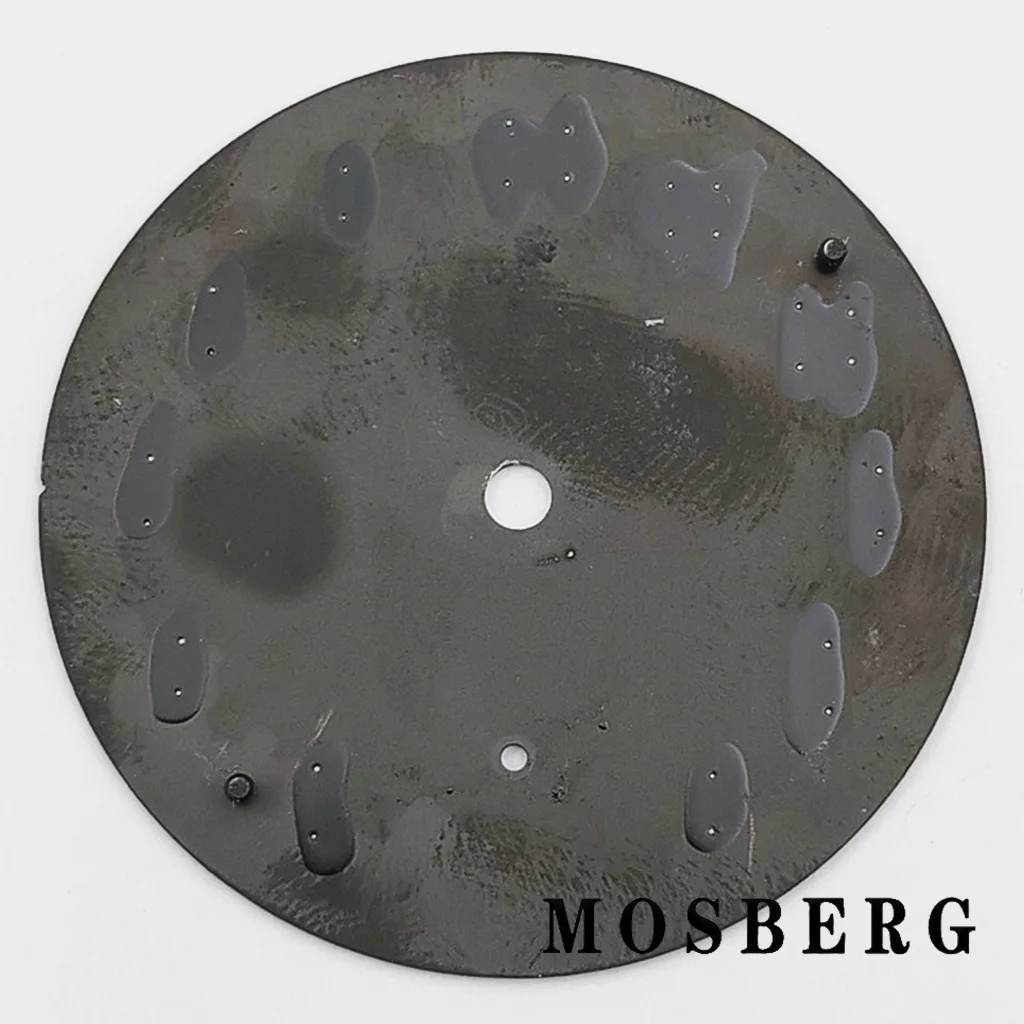 Циферблат часов 37 мм для ETA 6497 ETA 6498 ST3621, зеленый светящийся с окошком даты, циферблаты, автоматический механизм