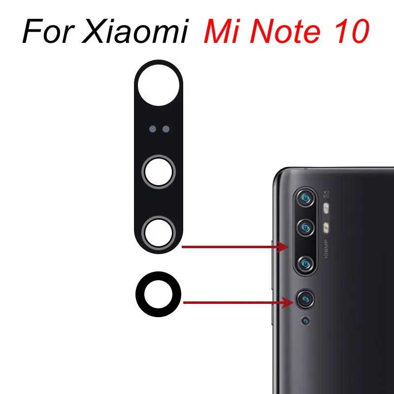 Coopart New Rear Back Camera Lens Glass For Xiaomi Mi Note 10 Lite Pro Note10 Replacement+Adhesive Sticker M2002F4LG M1910F4G