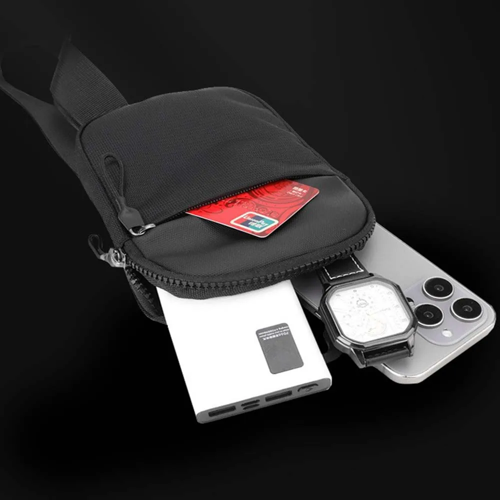 Tas selempang tahan air, korset unisex, cocok untuk ponsel berukuran 7,5 inci