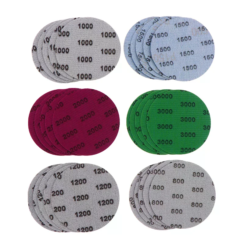 30Pcs 3 Inch 75MM Sanding Paper Set 800-3000 Grit Wet Dry Sanding Discs Hook Loop Sandpaper Abrasive Tools Fit For Metal Wood