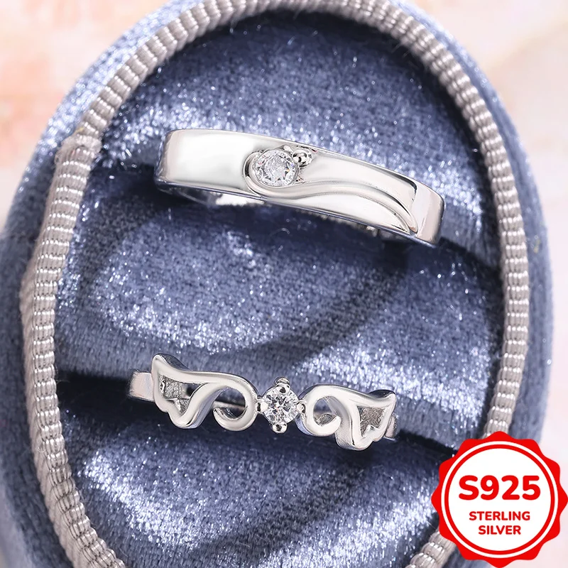 

Classic Personality Genuine S925 Silver Irregular Cross Hollow Simple Couple Ring