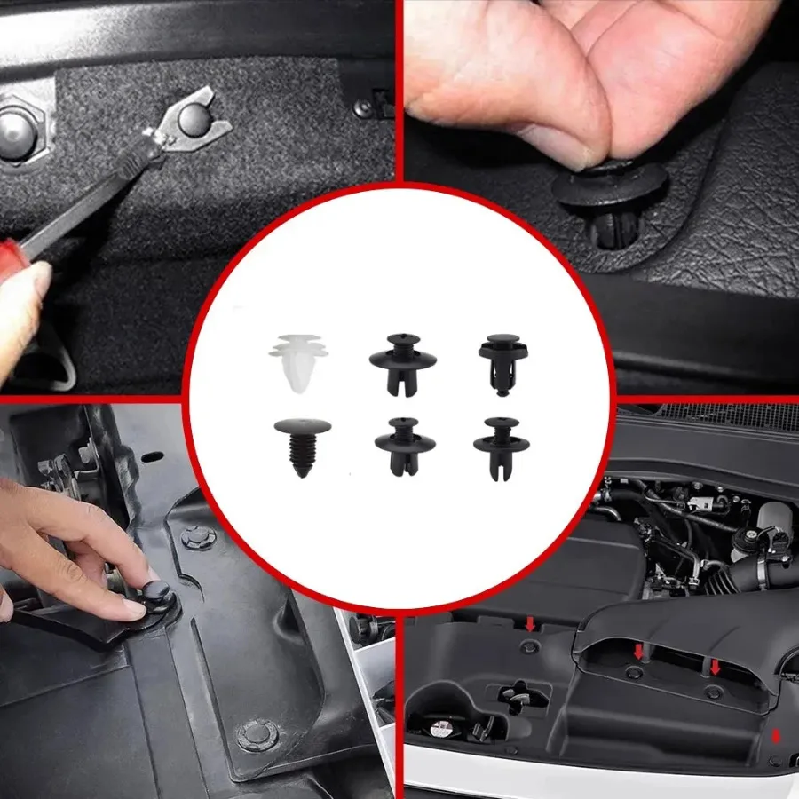 

100pcs Car Mixed 6 Size Fastener Clip Car Body Push Retainer Pin Rivet Bumper Door Trim Panel Retainer Auto Interior Accessories