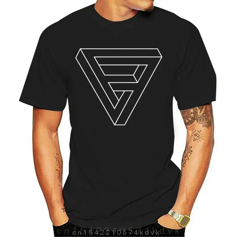 Free Delivery T Shirt  100% Cotton Summer Clothes For Men Optical Illusion Impossible Figure Penrose Triangle Geometric Tshirt