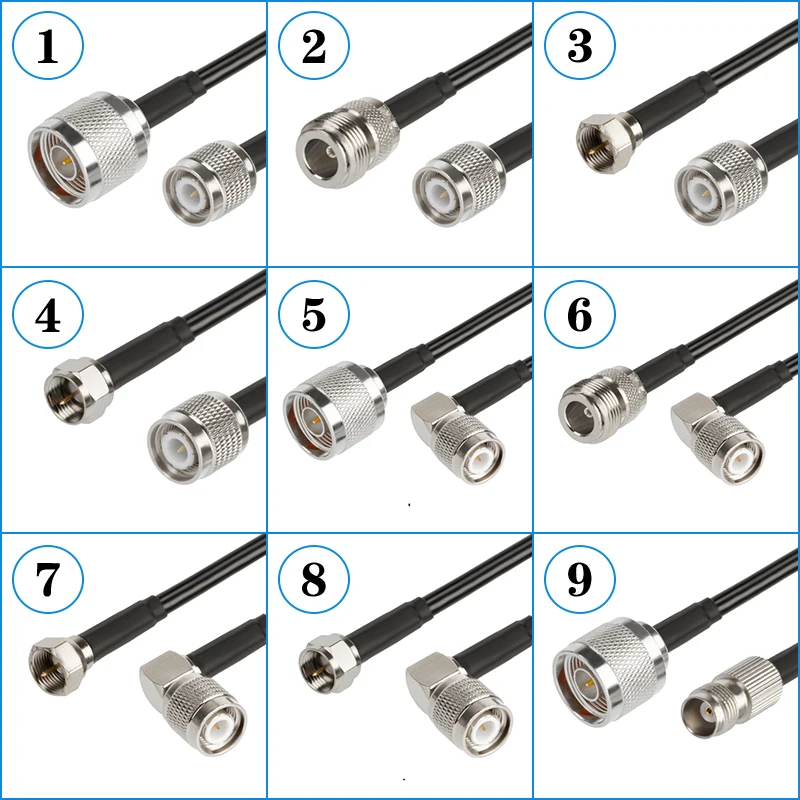 Rg58 Koaxialkabel tnc Stecker zu n Stecker Buchse Pigtail Koaxialkabel n zu tnc zu f Stecker Kabel leitung 0,3 M-30M