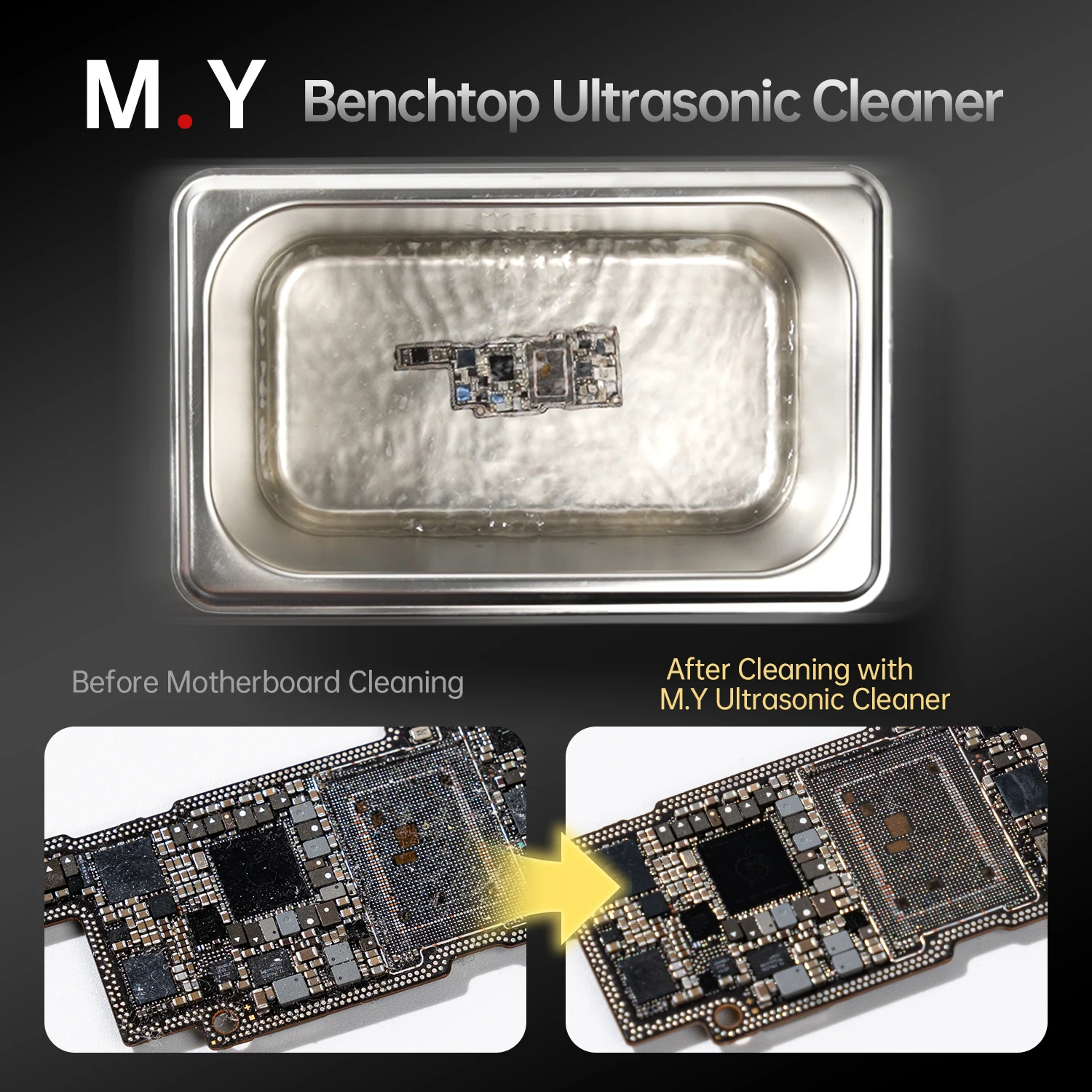 

YCS Mr.Yang Многоцелевой ультразвуковой очиститель 0,9 л ультразвуковой очиститель для ремонта мобильных телефонов Пинцет Паяльное жало