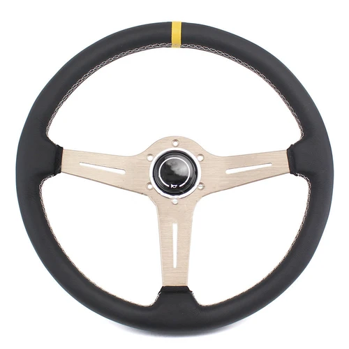 Imagen 2 del producto Volante de modificación de coche todoterreno de 15 pulgadas y 380MM, herramientas universales para volante de carreras competitivo de cuero de gran diámetro