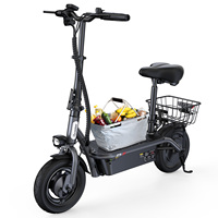 ISCOOTER F3 Electric Scooter 48v13Ah 1000W Motor 10 Inch Shopping Lightweight Adult Scooter with Seat and Storage Basket