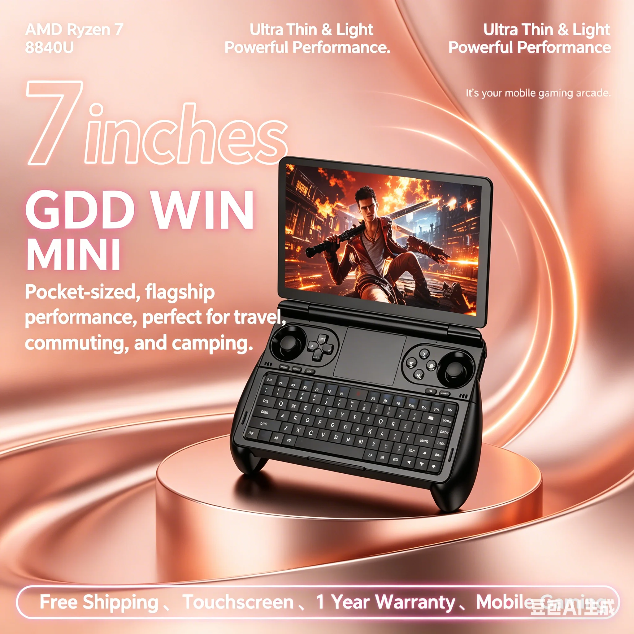 

Future Tech GPD WIN Mini Handheld GamePad Tablet 7 Inch AMD AI 9 HX 370 Processor 32GB RAM 2TB PCIE4.0 Pocket Mini Laptop for Ga