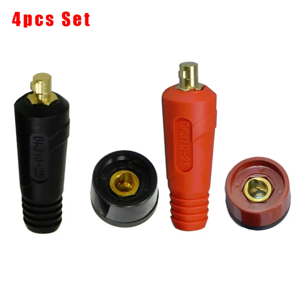 

4Pcs TIG Welding Cable Panel Connector Parts DKJ10-25 & DKZ10-25 Plug Socket Welding Machine Quick Fitting Connectors