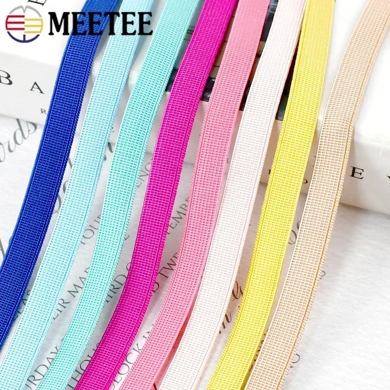 2/5/8/10M 10mm Non-slip Elastic Band for Bra Underwear Strap Silicone Rubbon Bands Belt Stretch Tapes Sewing Trimmings Accessory