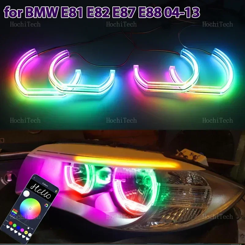 

M4 Style LED Angel Eyes Bulb Ring with turn signal For BMW 1 Series E81 E82 E87 E88 Flowing DRL Multi-colored App control