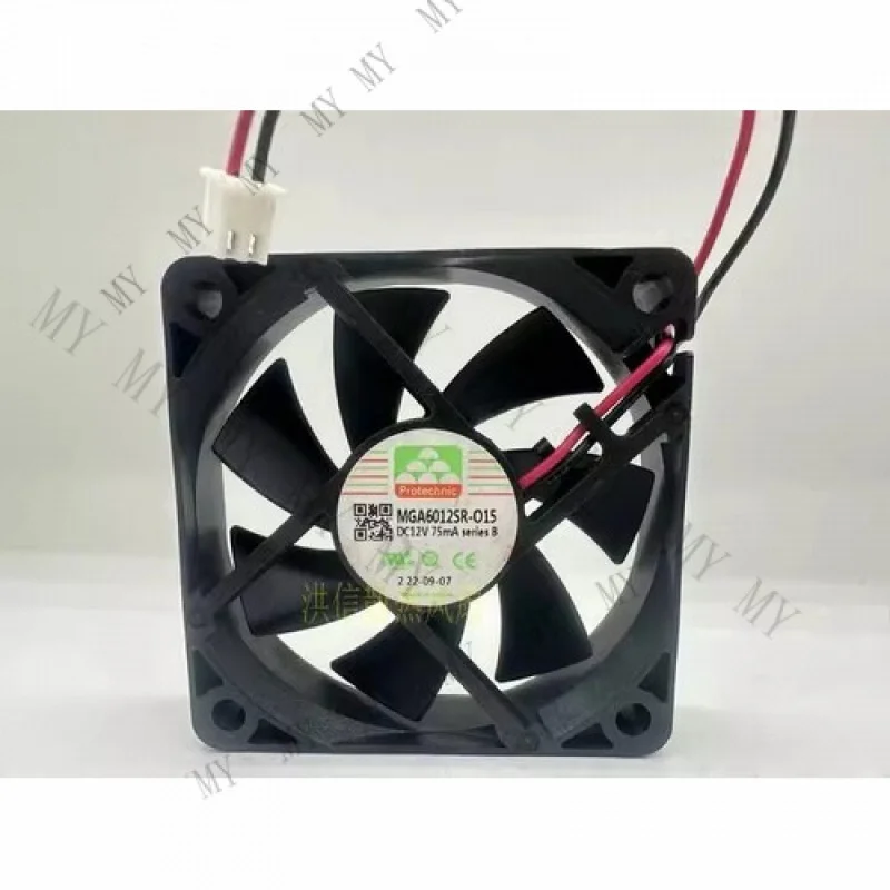 

TT for Protechnic MGA6012SR-O15 6015 DC12V 75mA 2-Pin Cooling Fan