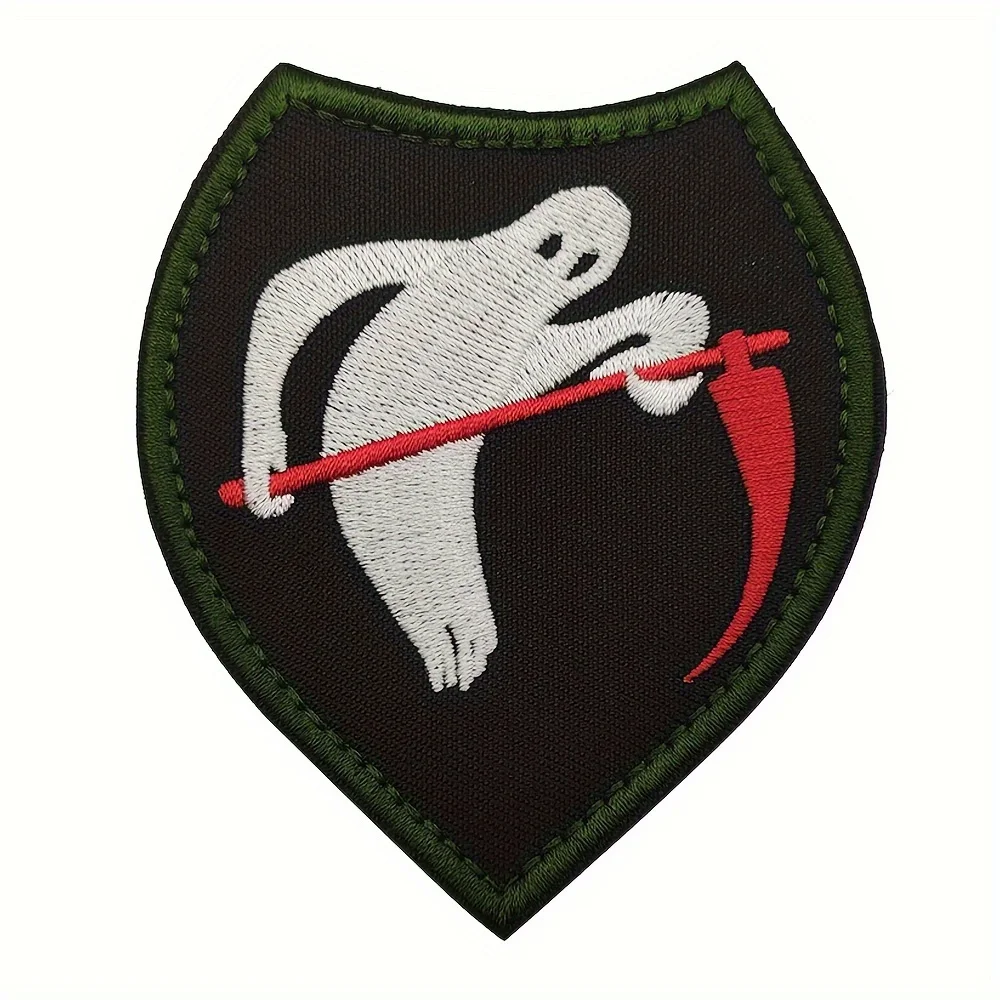 Parches Velcro Mochila TáCticos De Bordados Parche de Velcros de calavera fantasma, adhesivo militar táctico con cierre de velcro, insignia de moral bordada para chaqueta DIY, mochila Molle