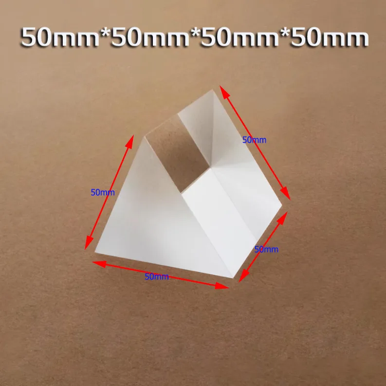 1pc K9 Equilateral Triple Triangular Prism for Spectrometer Research 50*50*50*50mm