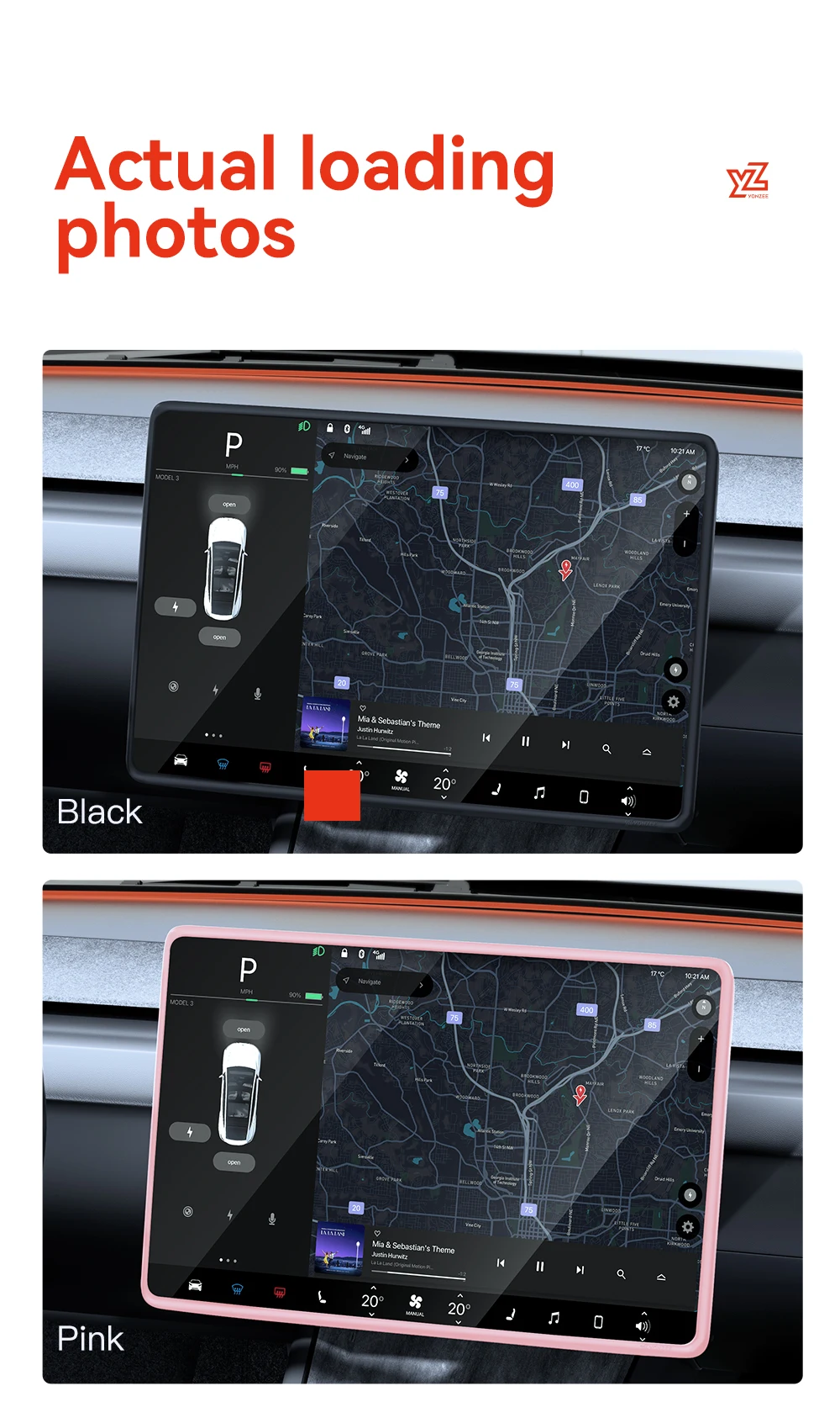 YZ Für Tesla Model 3 Y/YL Highland Juniper 2021-2026 TPU Schutzabdeckung Zentrales Steuerungsdisplay Navigationsbildschirm-Schutzfolie – Detail 18