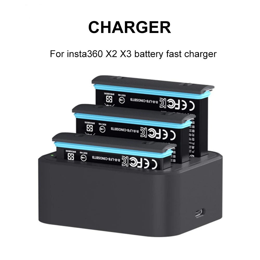 For Insta360 Battery Fast Charger Hub 1800MAH Original Power Accessories For Insta 360 X2 X3 ONE Action Camera Charging Stand