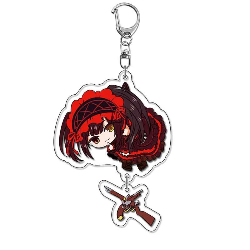 Anime DATE A LIVE V Acrylic Pendant Keychains Kurumi Tokisaki Accessories Car Key Chain Key Ring Phone Bag Hanging Jewelry Gifts