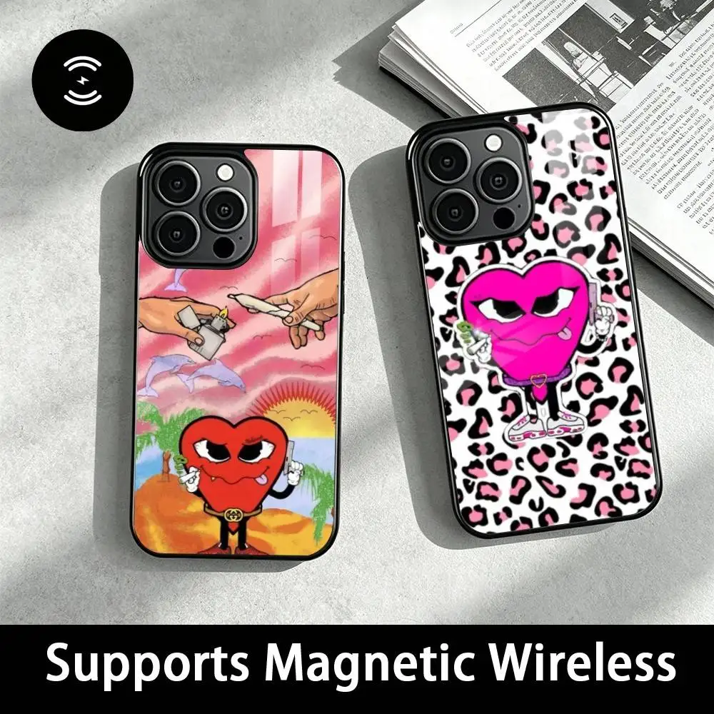 Coque de téléphone Love Mafia La Mafia Del Amor pour iPhone 18, 17, 16, 15, 14, 13, 12 Plus, Pro, compatible avec la recharge sans fil magnétique.