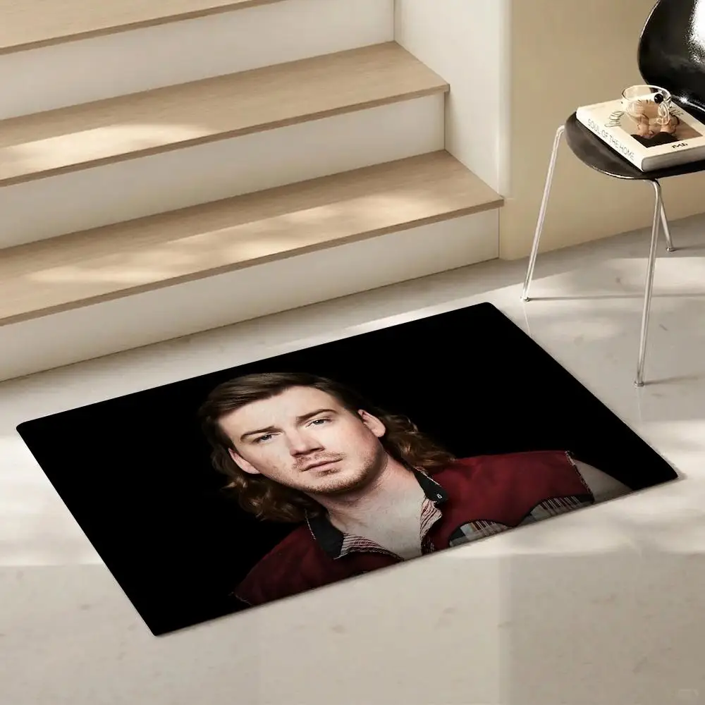 Trending Singer Morgan Wallen Floor Mat Eco-Friendly Flannel Doormat Non-Slip Odorless Soft Short Plush Indoor Floor Rug