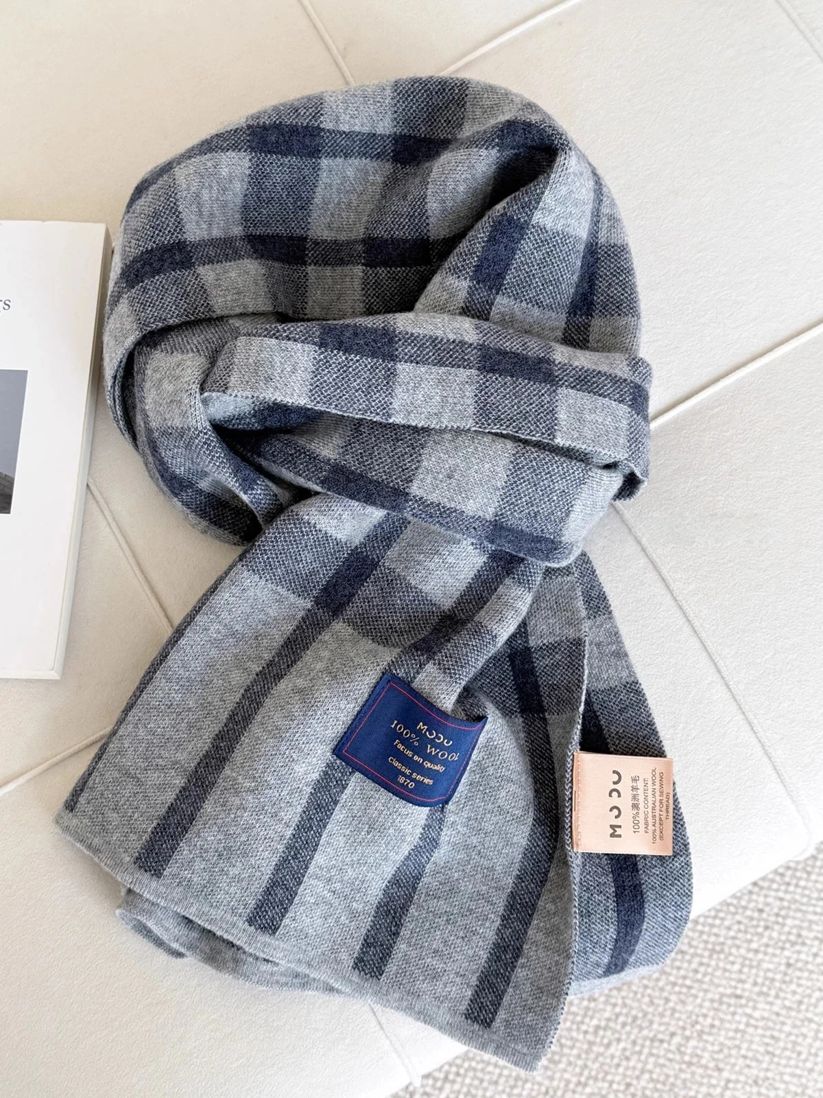 Écharpe rétro à carreaux rouge - Wool Scarf Men avis et prix