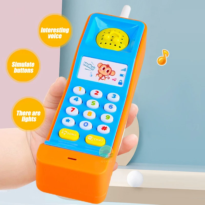 Brinquedos de telefone para bebês, celular eletrônico musical para crianças com som e luz, jogo educacional para crianças de 18 meses, presentes de brithday