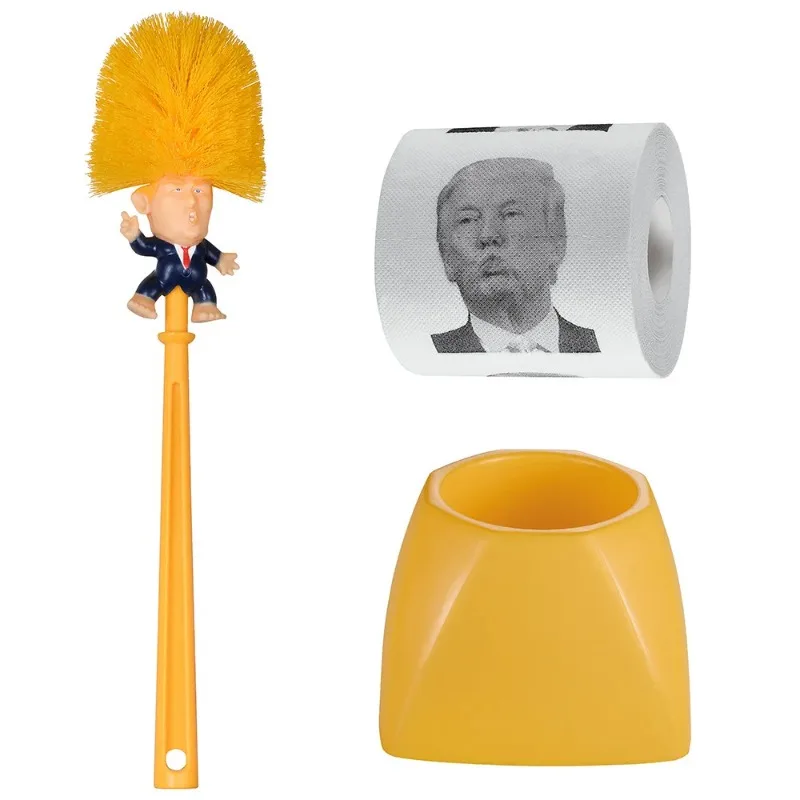 Detergente per bagno creativo Donald Trump Brush Set di forniture per Wc portaspazzole Wc Borstel strumenti per spazzole per la pulizia del bagno